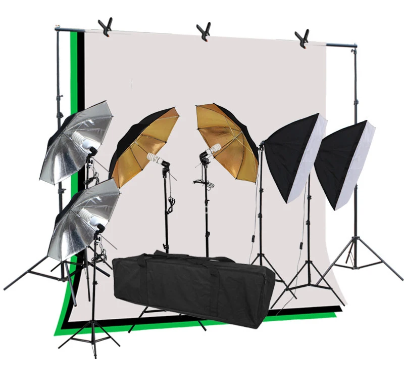 Fotografia Photo Shoot Lighting Kit Softbox Umbrella Polyester Backdrop Background Stand Full Photography Studio Light Set
Fotografia Photo Shoot Lighting Kit Softbox Umbrella Polyester Backdrop Background Stand Full Photography Studio Light Set
