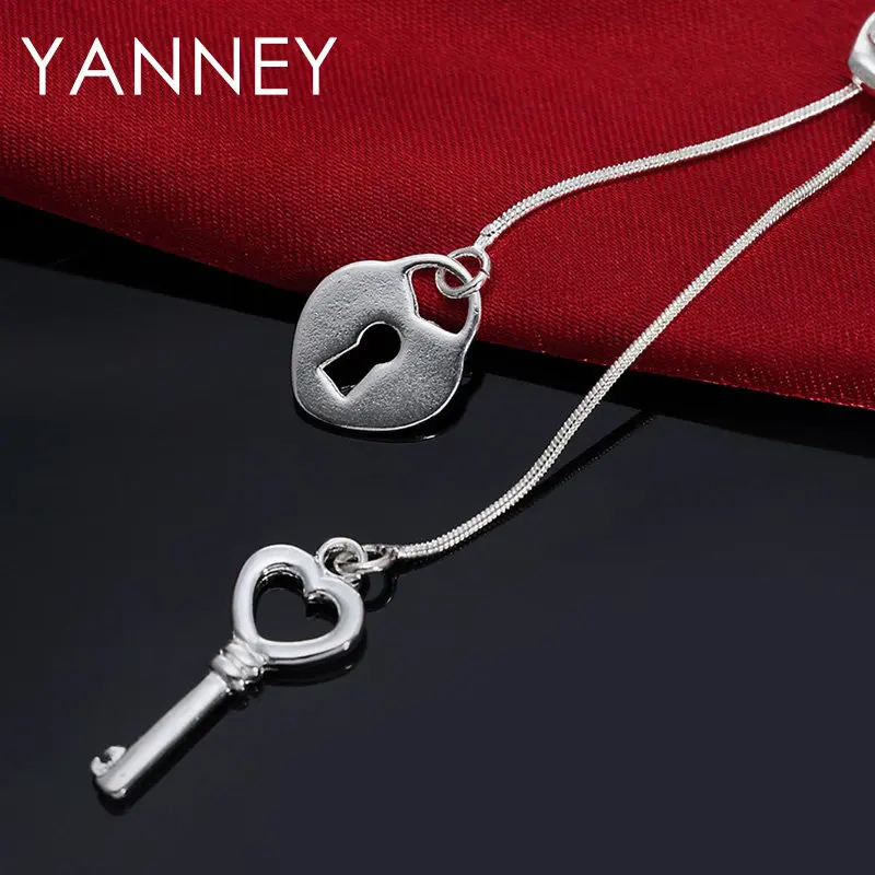 High Quality 925 Sterling Silver Simple 18 Inches Heart Key Tassel Necklace For Women Fashion Birthday Necklace Charm Jewelry
High Quality 925 Sterling Silver Simple 18 Inches Heart Key Tassel Necklace For Women Fashion Birthday Necklace Charm Jewelry