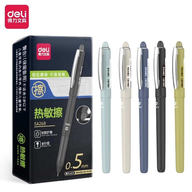 5Pcs DELI SA268 0.5mm Erasable Gel Pen School Office Supplies Stationery Gift Full Needle Tube Black Blue Ink
5Pcs DELI SA268 0.5mm Erasable Gel Pen School Office Supplies Stationery Gift Full Needle Tube Black Blue Ink