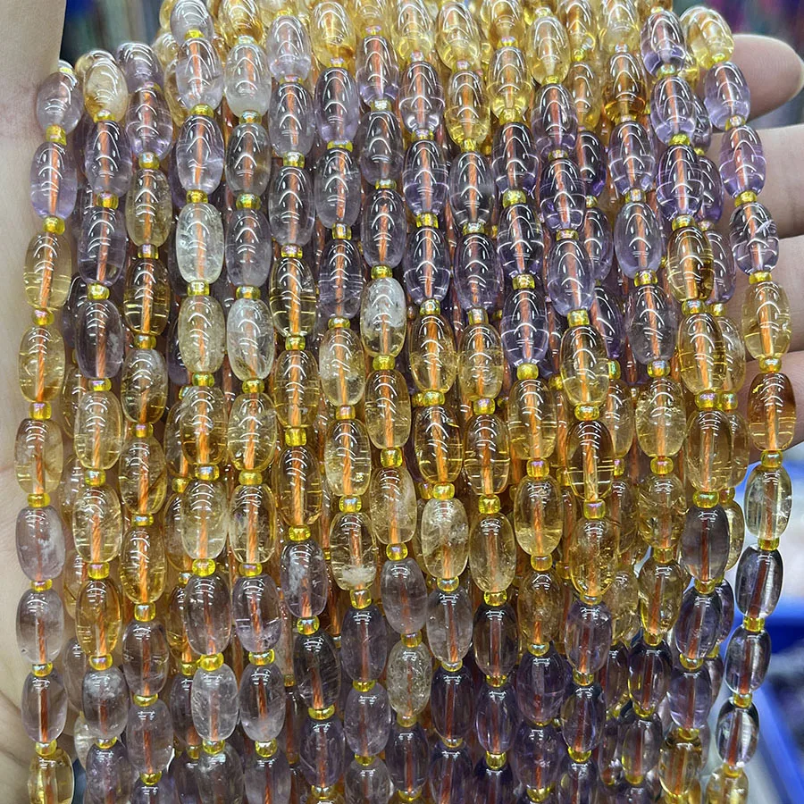 Natural Crystal Ametrine Handmade Citrine Rice Beads Faceted Loose For Jewelry Making DIY Necklace Bracelet 15'' 6-10mm
Natural Crystal Ametrine Handmade Citrine Rice Beads Faceted Loose For Jewelry Making DIY Necklace Bracelet 15'' 6-10mm