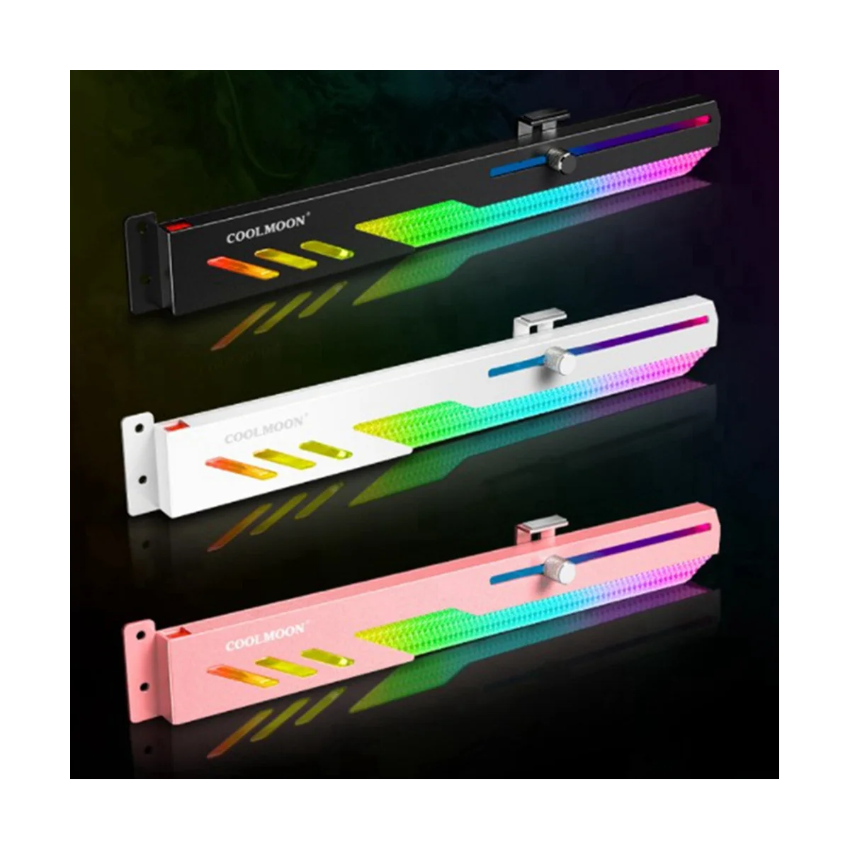 COOLMOON GT8 Vertical GPU Support Bracket Colorful 5V A-RGB Bracket Computer Graphics Video Card Stand GPU Holder,White
COOLMOON GT8 Vertical GPU Support Bracket Colorful 5V A-RGB Bracket Computer Graphics Video Card Stand GPU Holder,White