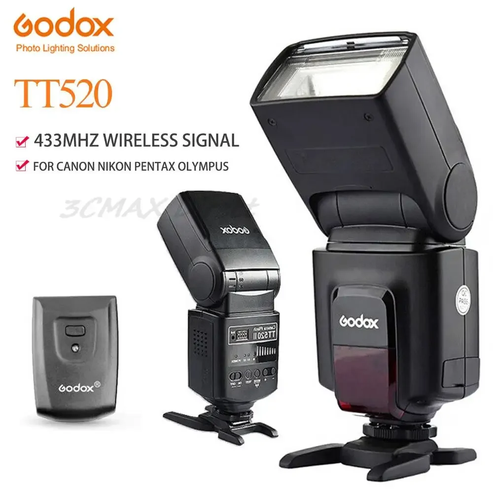 

Godox TT520 II TT560 II Flash Video Light 433MHz Wireless Signal Flash Trigger Lamp For Canon Nikon Pentax Olympus DSLR Cameras