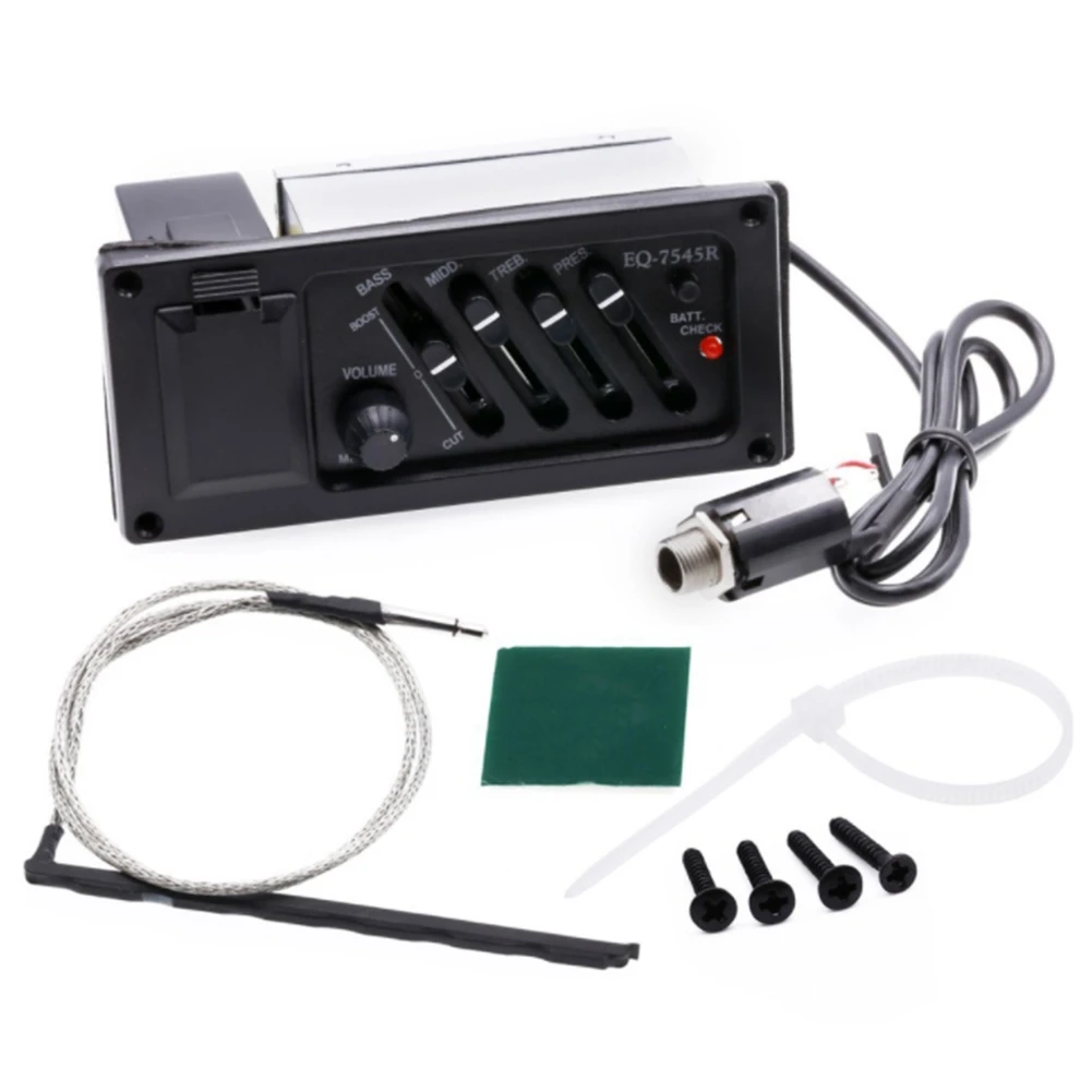 4-Band EQ Equalizer Piezo Pickup for EQ-7545R Pre-Amp Acoustic Guitar Preamp Amplifier Tuner
4-Band EQ Equalizer Piezo Pickup for EQ-7545R Pre-Amp Acoustic Guitar Preamp Amplifier Tuner