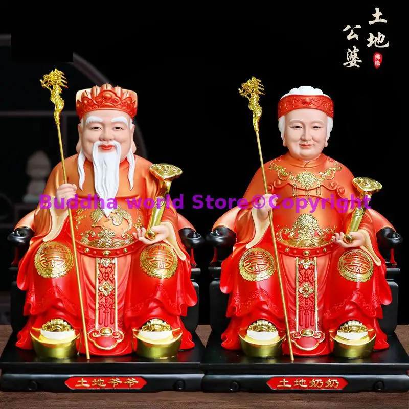 

2024 Southeast Asia God of wealth TU DI GONG PO figure HOME protection Business Prosperity Good LUCK CAI SHEN FENG SHUI statue