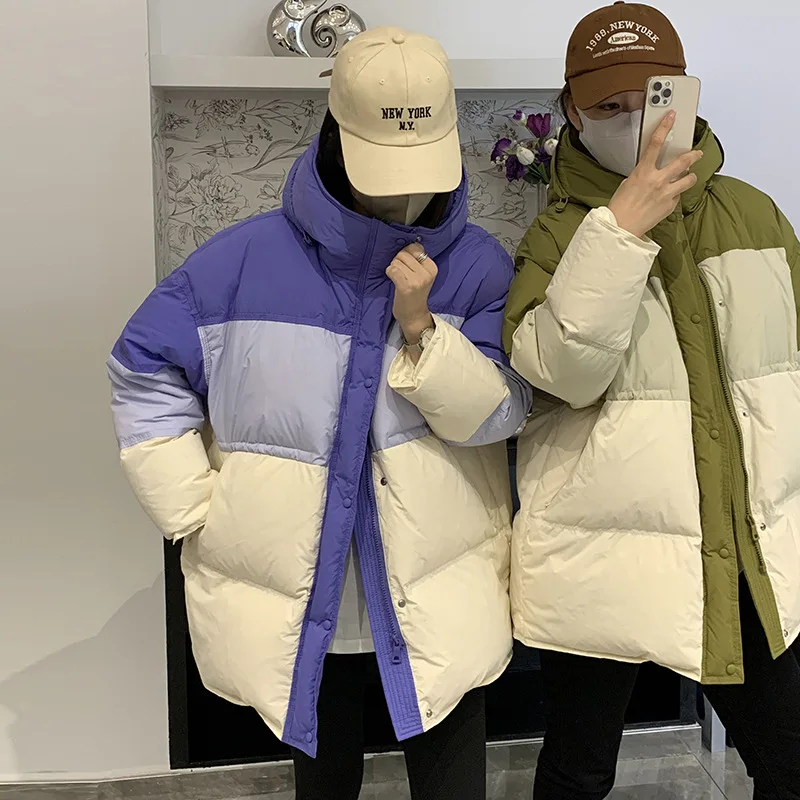 90% white duck down color matching down jacket for women's 2022 winter new high-quality hooded loose waist warm jacket
90% white duck down color matching down jacket for women's 2022 winter new high-quality hooded loose waist warm jacket