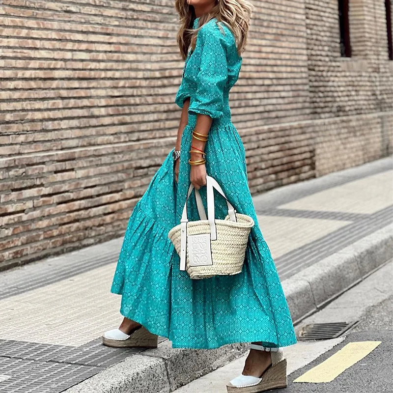 SKMY 2024 Spring New Women Clothing Casual Long Sleeve Printed Shirt Dress Turn-Down Collar Single Breasted Blue Dress
SKMY 2024 Spring New Women Clothing Casual Long Sleeve Printed Shirt Dress Turn-Down Collar Single Breasted Blue Dress