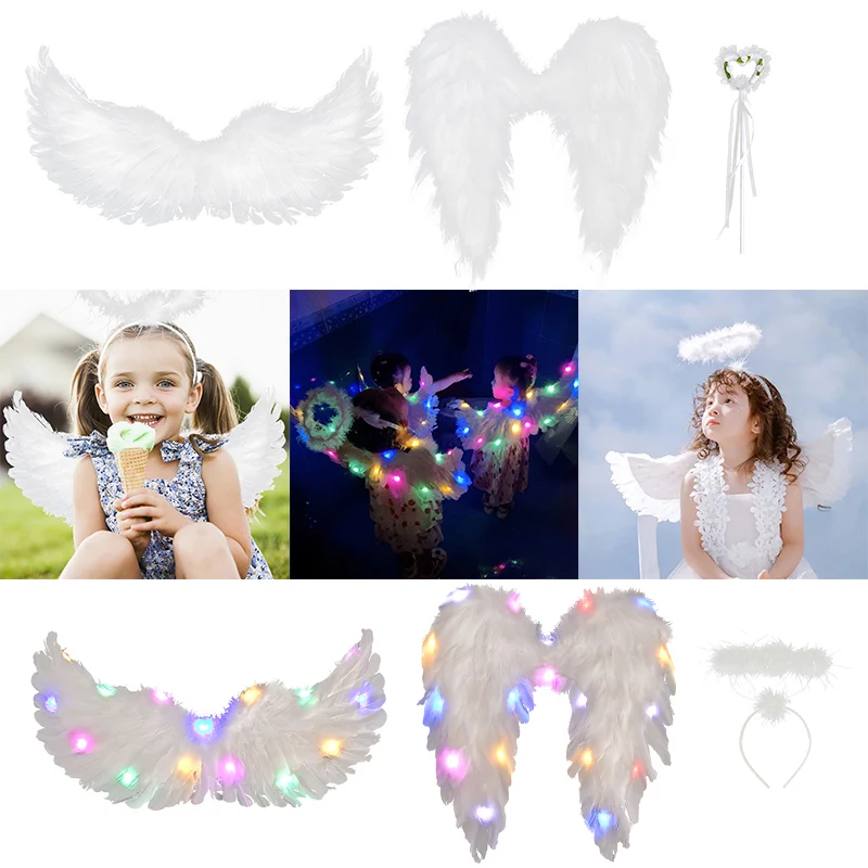 LED Angel Feather Wing Halo Headband Fairy Stick Girl Costume Party Cosplay Accessories for Kids Birthday Decoration Photo Props
LED Angel Feather Wing Halo Headband Fairy Stick Girl Costume Party Cosplay Accessories for Kids Birthday Decoration Photo Props