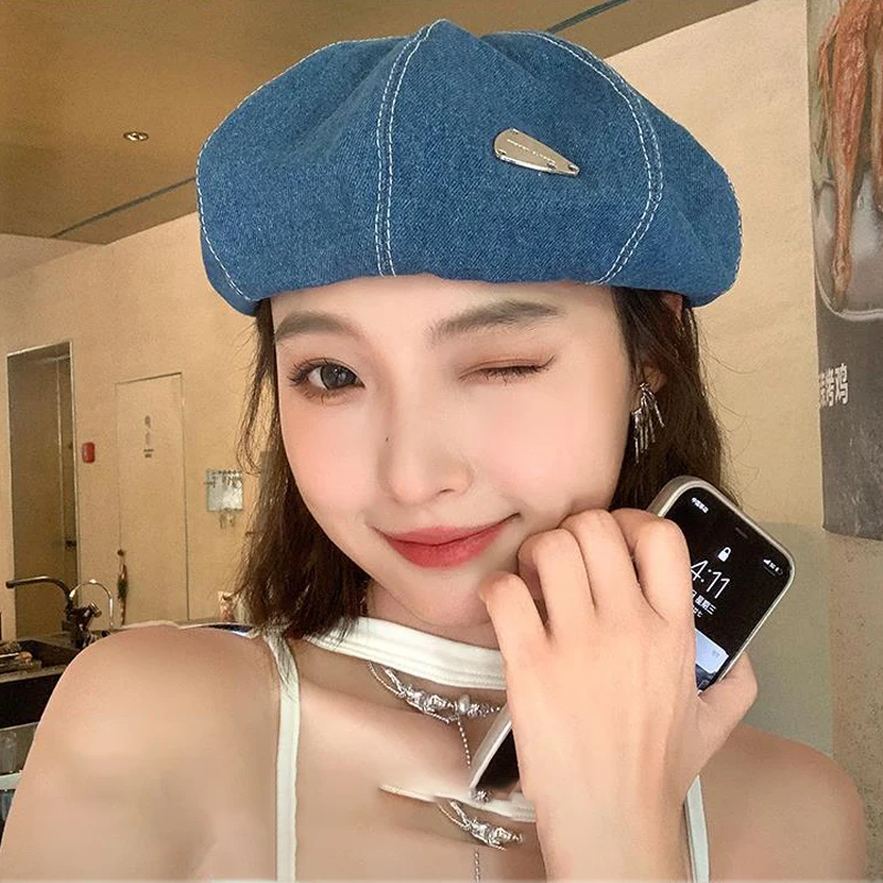 Women Denim Berets Hat Y2K Korean Elegant Painter Caps Thin Breathable Spring Autumn Newsboy Beanies Casual Retro Octagonal Hats
Women Denim Berets Hat Y2K Korean Elegant Painter Caps Thin Breathable Spring Autumn Newsboy Beanies Casual Retro Octagonal Hats