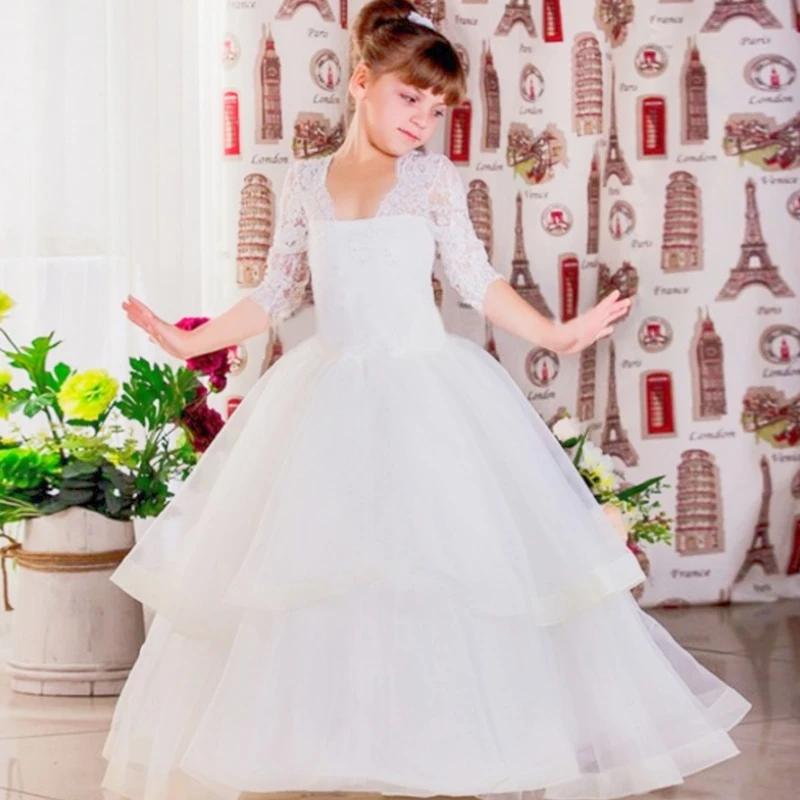 Elegant Flower Girl Dresses Ruffle Ball Gown Half Sleeve Girl Dresses For Wedding Party Birthday First Communion Gowns
Elegant Flower Girl Dresses Ruffle Ball Gown Half Sleeve Girl Dresses For Wedding Party Birthday First Communion Gowns
