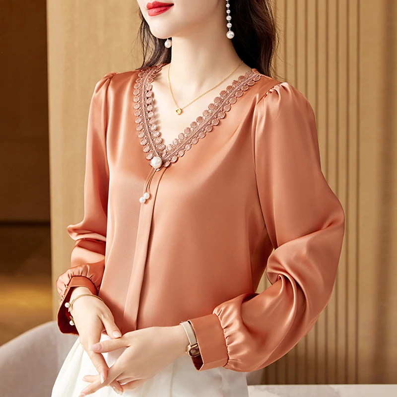 Женская атласная блузка с длинным рукавом, в стиле пэчворк
Женская атласная блузка с длинным рукавом, в стиле пэчворк