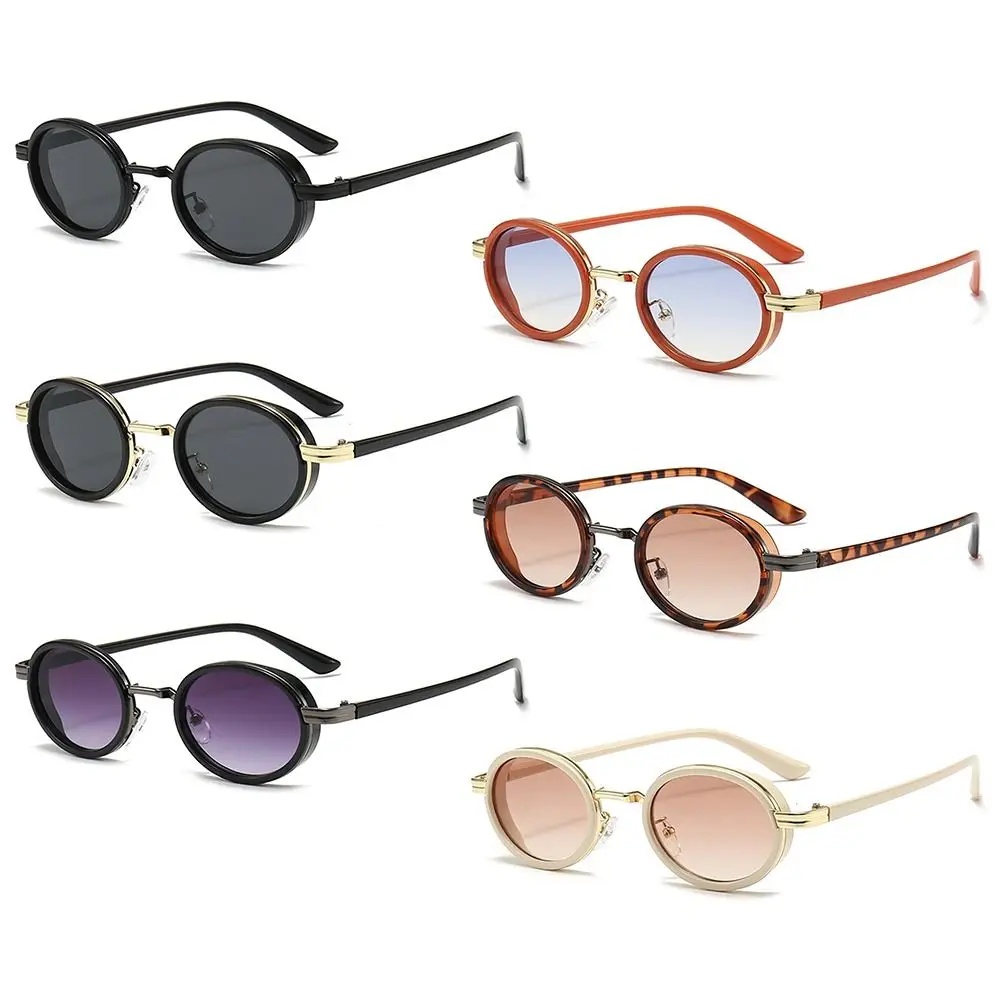 

Metal Frame Oval Sunglasses Trendy UV400 Hip-Hop Small Frame Sun Glasses Punk Shades for Women Men