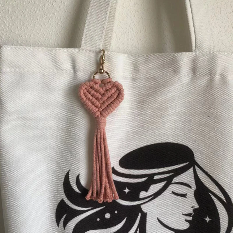 Handmade Macrame Heart Keychain - Boho Cotton Bag Charm 15 Sf88dd01ab03a404cb6ddd46500eb2af6b