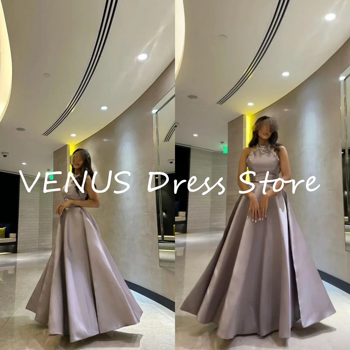 VENUS Halter Sleeveless Formal Occasion Prom Dresses Beading A-Line Long Party Dresses Women Satin Evening Gowns فساتين السه
VENUS Halter Sleeveless Formal Occasion Prom Dresses Beading A-Line Long Party Dresses Women Satin Evening Gowns فساتين السه