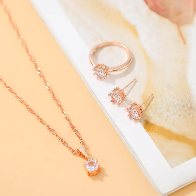 4PCS Set Gold-Color Simple Jewelry Set Of Ring Earrings And Pendant Necklace For Women Elegance Exquisite Jewelry Set 17 Mallzona Sf88f3179217f4968a2f89dd1faa940c5T 4PCS Set Gold-Color Simple Jewelry Set Of Ring Earrings And Pendant Necklace For Women Elegance Exquisite Jewelry Set Mallzona