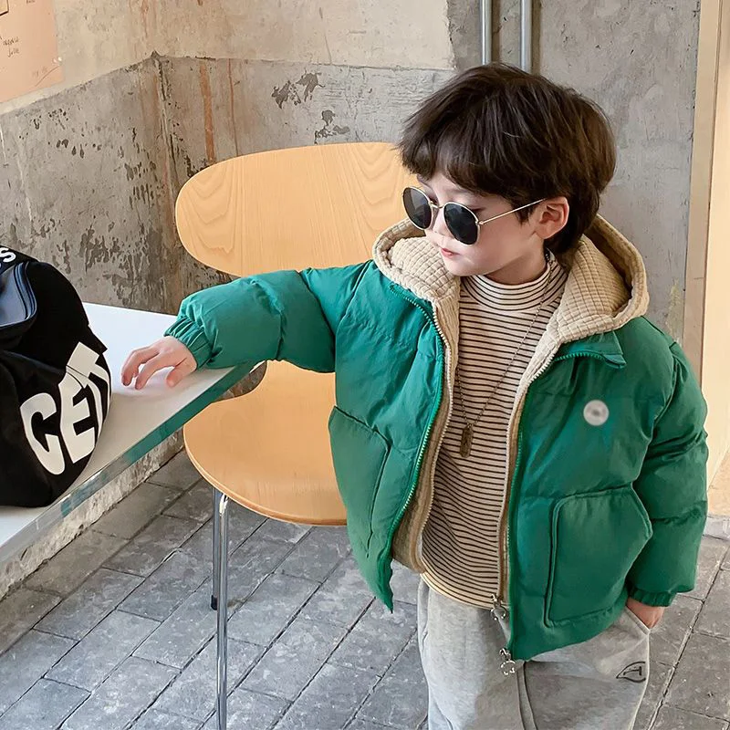 Solid Simple Warm Thicken Jacke Winter Infant Girls Fake 2piece Hooded Coat Sides Wear Boys Girls Jacket Thick Cotton Outfits Cl 
Solid Simple Warm Thicken Jacke Winter Infant Girls Fake 2piece Hooded Coat Sides Wear Boys Girls Jacket Thick Cotton Outfits Cl