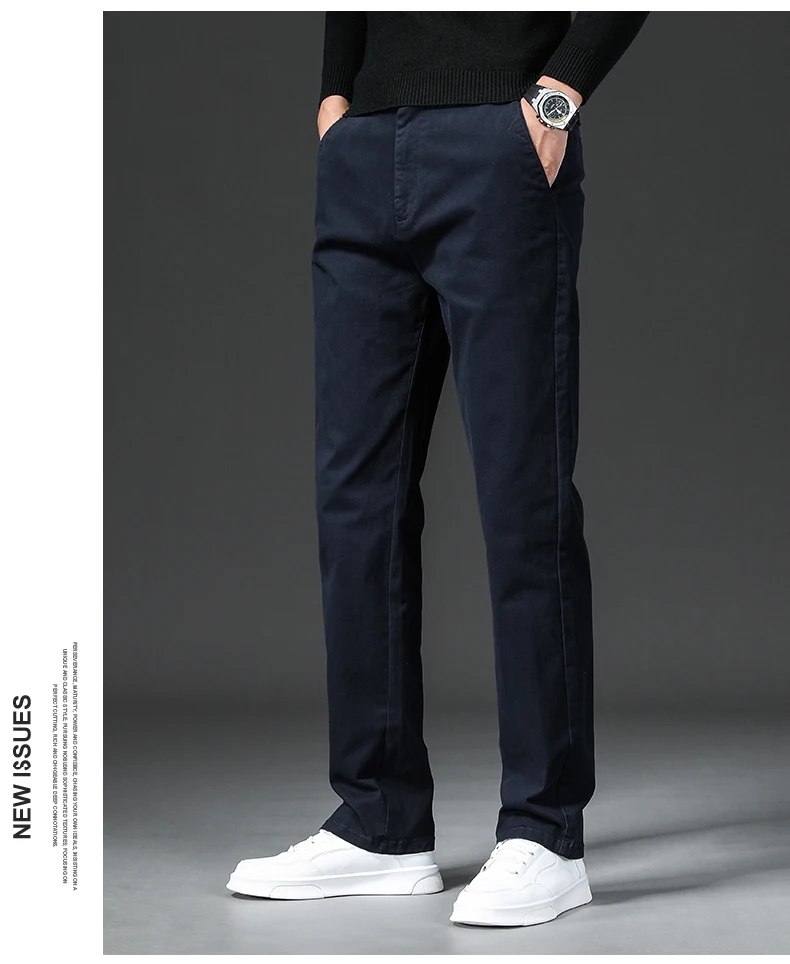 New in Spring Casual Pants Men Straight Fit Cotton Stretch Chino Trouser Male Formal Work Business Dress Khaki Fashion Regular 53 Sf892ae358303476a8d57e9d1b784dc92h