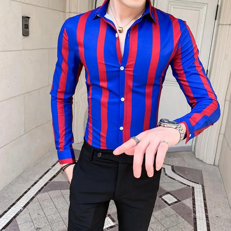 High Quality Men’s Spring&Autumn Fashion Stripe Prints Long Sleeve Casual Shirts Slim-fit Handsome All Match Street Shirt;
High Quality Men’s Spring&Autumn Fashion Stripe Prints Long Sleeve Casual Shirts Slim-fit Handsome All Match Street Shirt;
