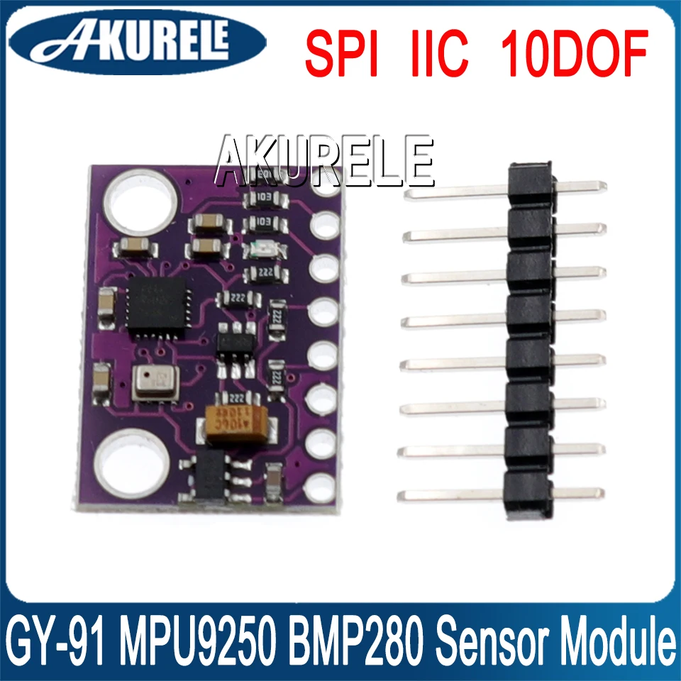 MPU9250 BMP280 GY-91 SPI IIC 10DOF Acceleration 9-осевой модуль датчика атмосферного давления для Arduino гироскоп-Компас
MPU9250 BMP280 GY-91 SPI IIC 10DOF Acceleration 9-осевой модуль датчика атмосферного давления для Arduino гироскоп-Компас