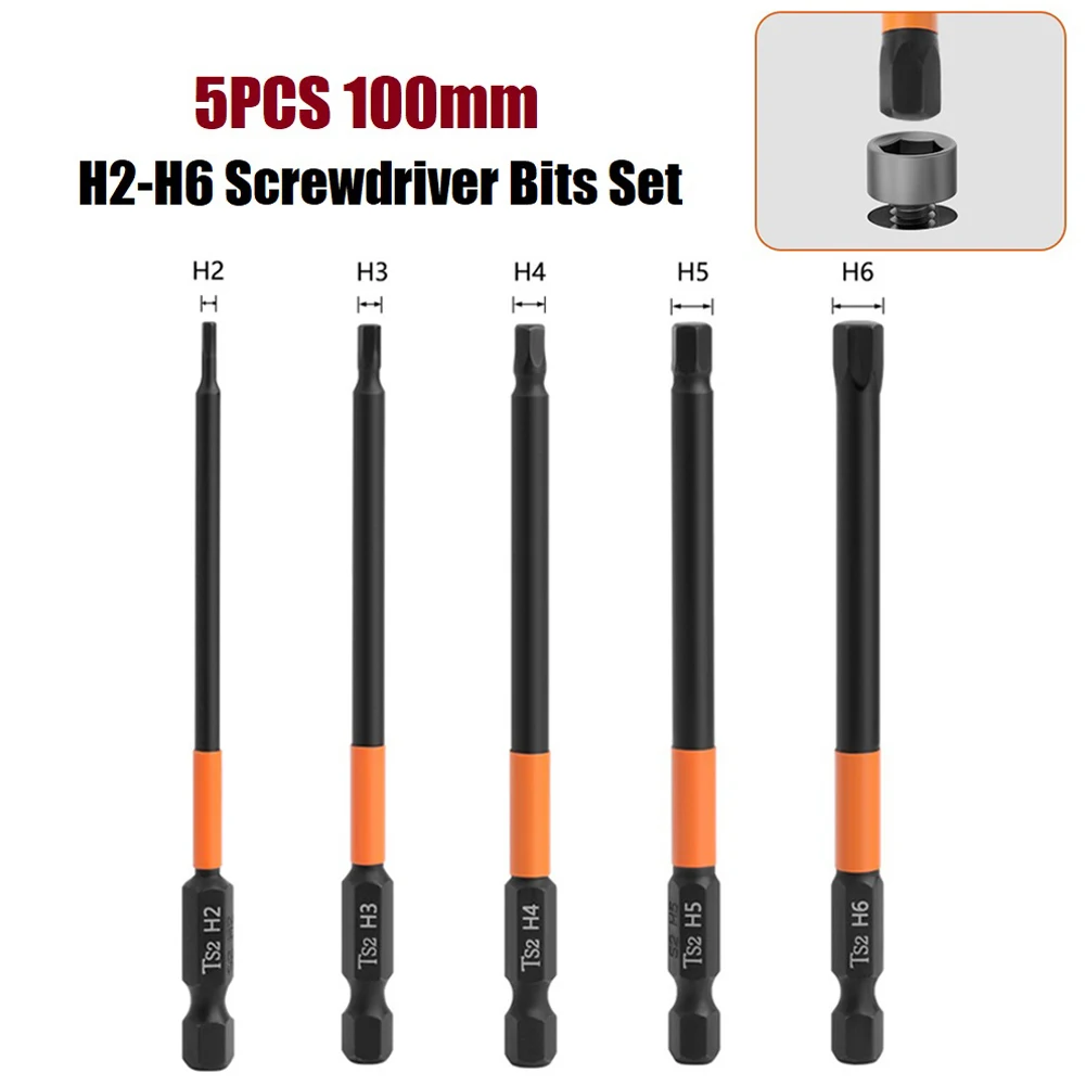 5pcs 100mm Magnetic Hex Screwdriver Bit Quick Change Impact Driver H 2 H3 H4 H5 H6 For Drill Electric Tools For Electrician
5pcs 100mm Magnetic Hex Screwdriver Bit Quick Change Impact Driver H 2 H3 H4 H5 H6 For Drill Electric Tools For Electrician