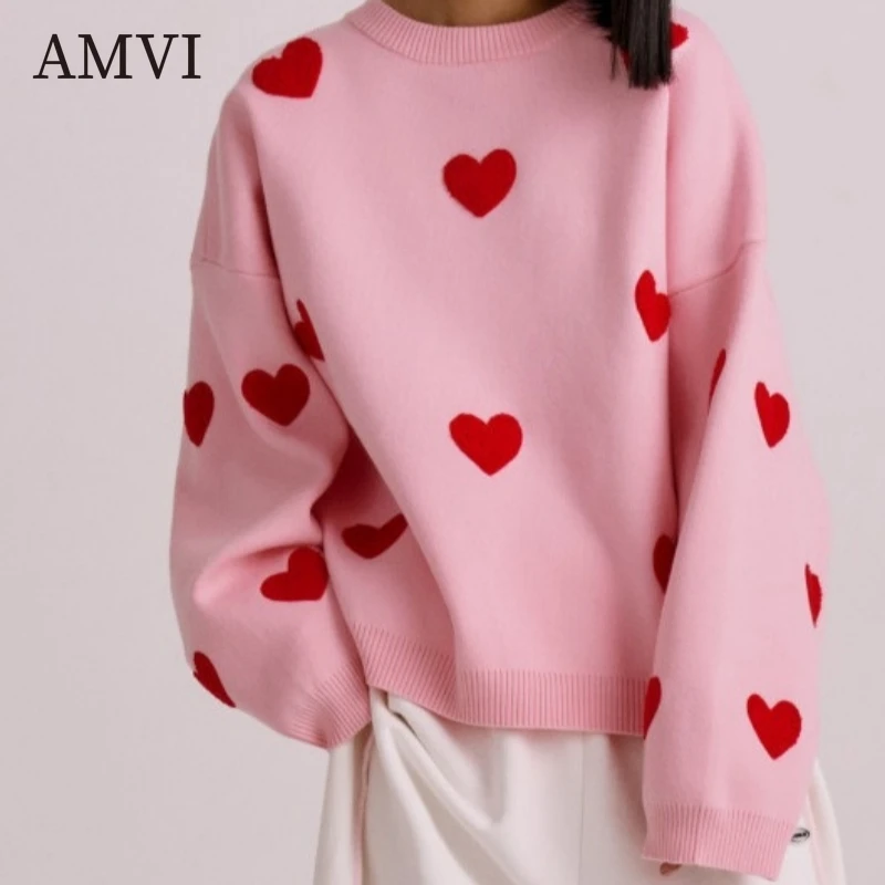 Love Embroidery Sweater Women Knitwear Fashion Knitted Top Autumn Winter Heart Sweaters Casual Loose Jumper Thicken Pullovers
Love Embroidery Sweater Women Knitwear Fashion Knitted Top Autumn Winter Heart Sweaters Casual Loose Jumper Thicken Pullovers