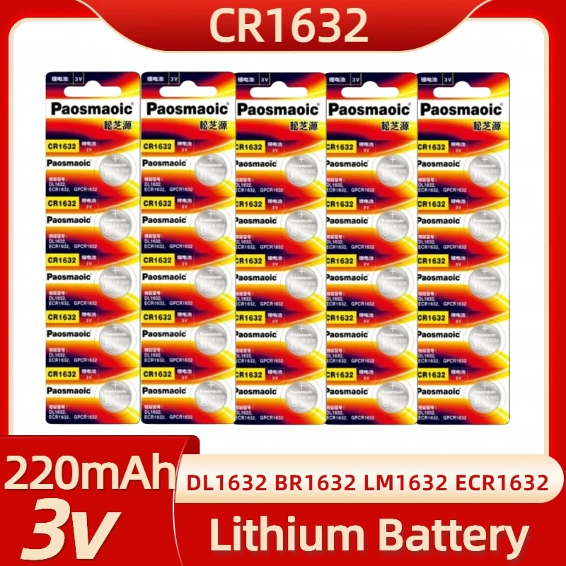 Original 10-100pcs CR1632 3v Lithium Battery DL1632 BR1632 LM1632 ECR1632 for Specialized Car Remote Control Watch +screwdriver
Original 10-100pcs CR1632 3v Lithium Battery DL1632 BR1632 LM1632 ECR1632 for Specialized Car Remote Control Watch +screwdriver