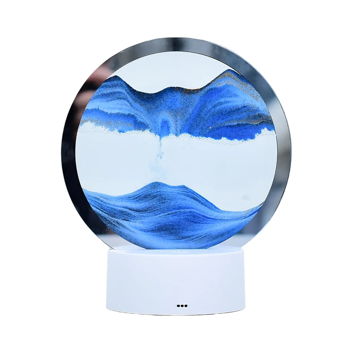Natural Landscape Sand Art Hourglass,Transparent Glass Round Colorful Painting Blue 
Natural Landscape Sand Art Hourglass,Transparent Glass Round Colorful Painting Blue