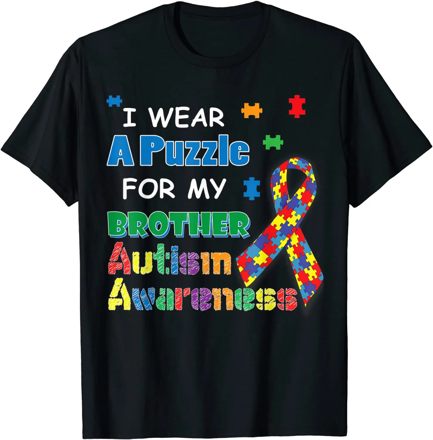 I Wear A Puzzle For My Brother - Autism Awareness T-Shirt Tshirts Summer Plain Man Tees Summer Cotton
I Wear A Puzzle For My Brother - Autism Awareness T-Shirt Tshirts Summer Plain Man Tees Summer Cotton