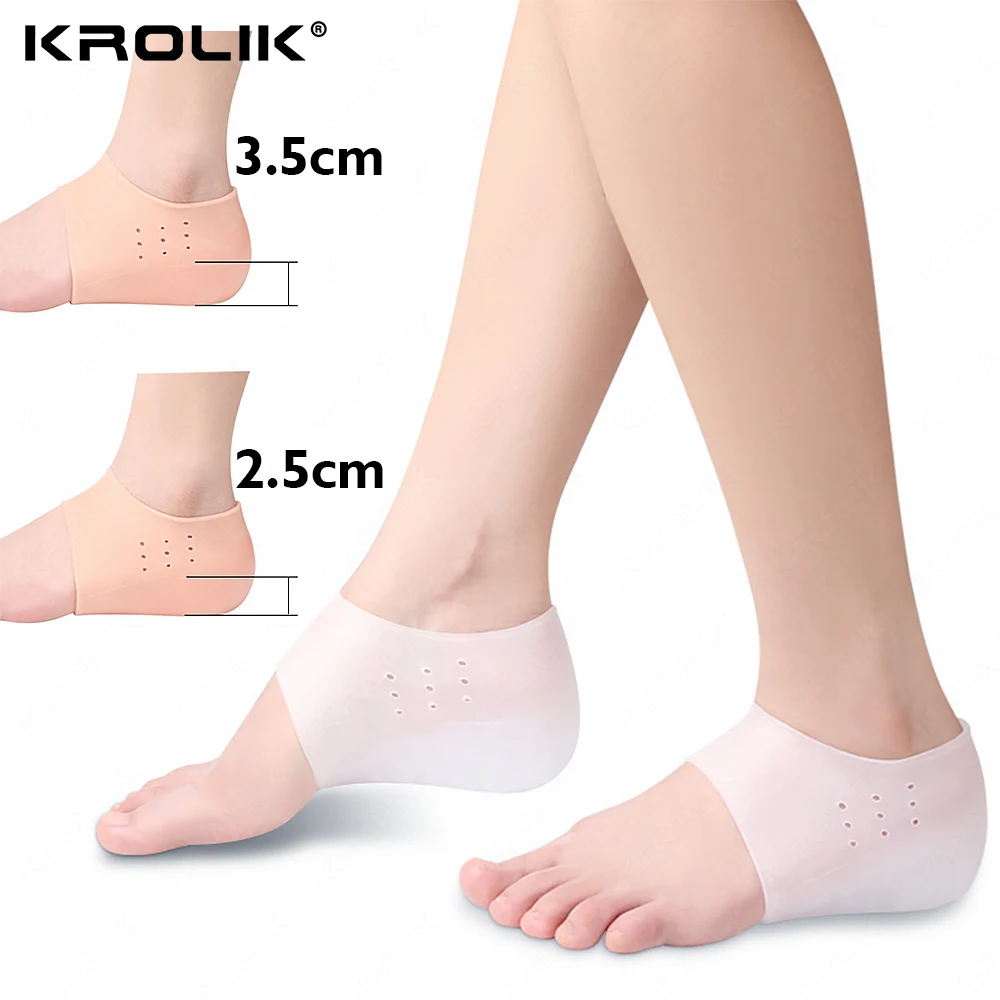 2.5cm 3.5cm Breathable Increase Height Silicone Gel Pads Heel Heightened Gel Insole In Socks Relieve Plantar Fasciitis Foot Care
2.5cm 3.5cm Breathable Increase Height Silicone Gel Pads Heel Heightened Gel Insole In Socks Relieve Plantar Fasciitis Foot Care