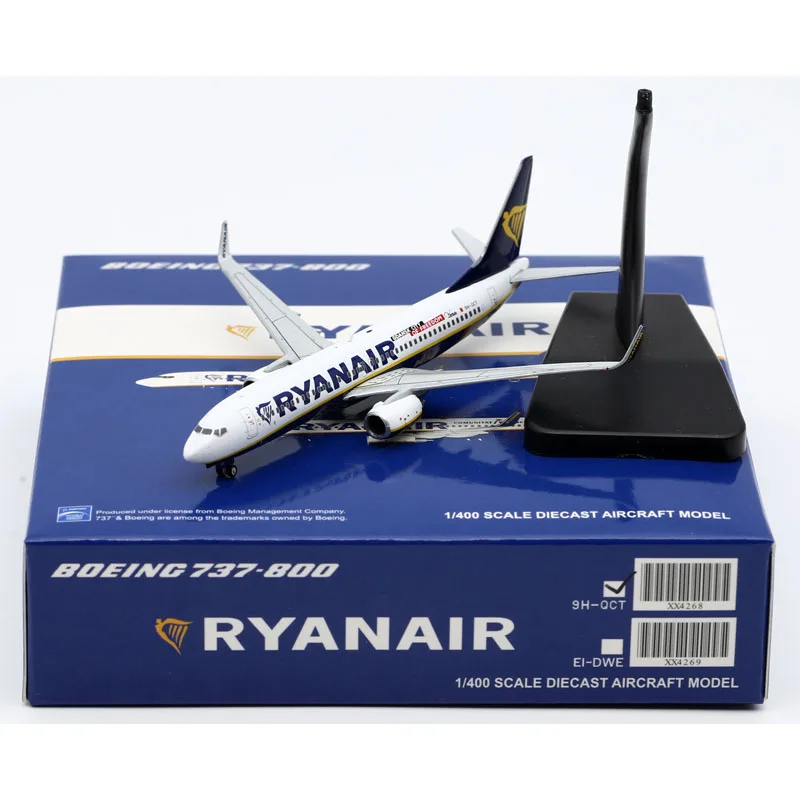 

XX4268 Alloy Collectible Plane Gift JC Wings 1:400 Ryanair Boeing B737-800 Diecast Aircraft Jet Model 9H-QCT With Stand