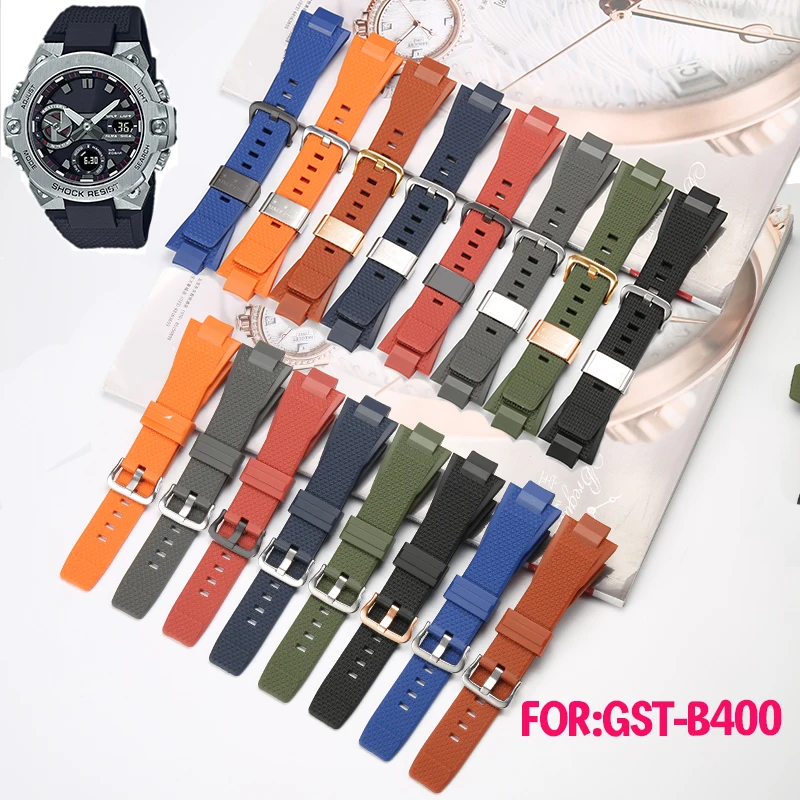 

Watch Accessories For Casio G-SHOCK GST-B400 Series Resin Strap Men's Sports Waterproof Rubber Replacement Watchband Bracelet