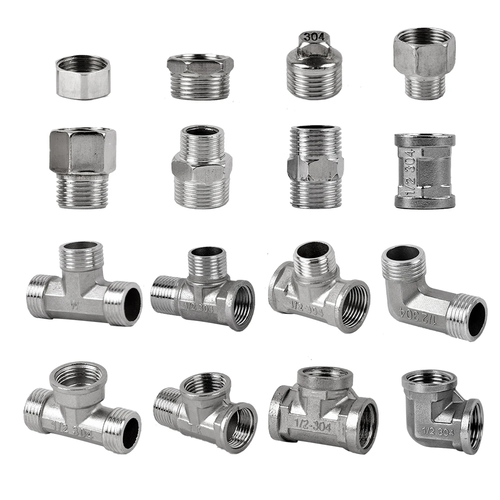 

1/2" 3/4" BSP Female Male Thread Tee Type Reducing Stainless Steel Elbow Butt Joint Adapter Adapter Coupler Plumbing Fittings