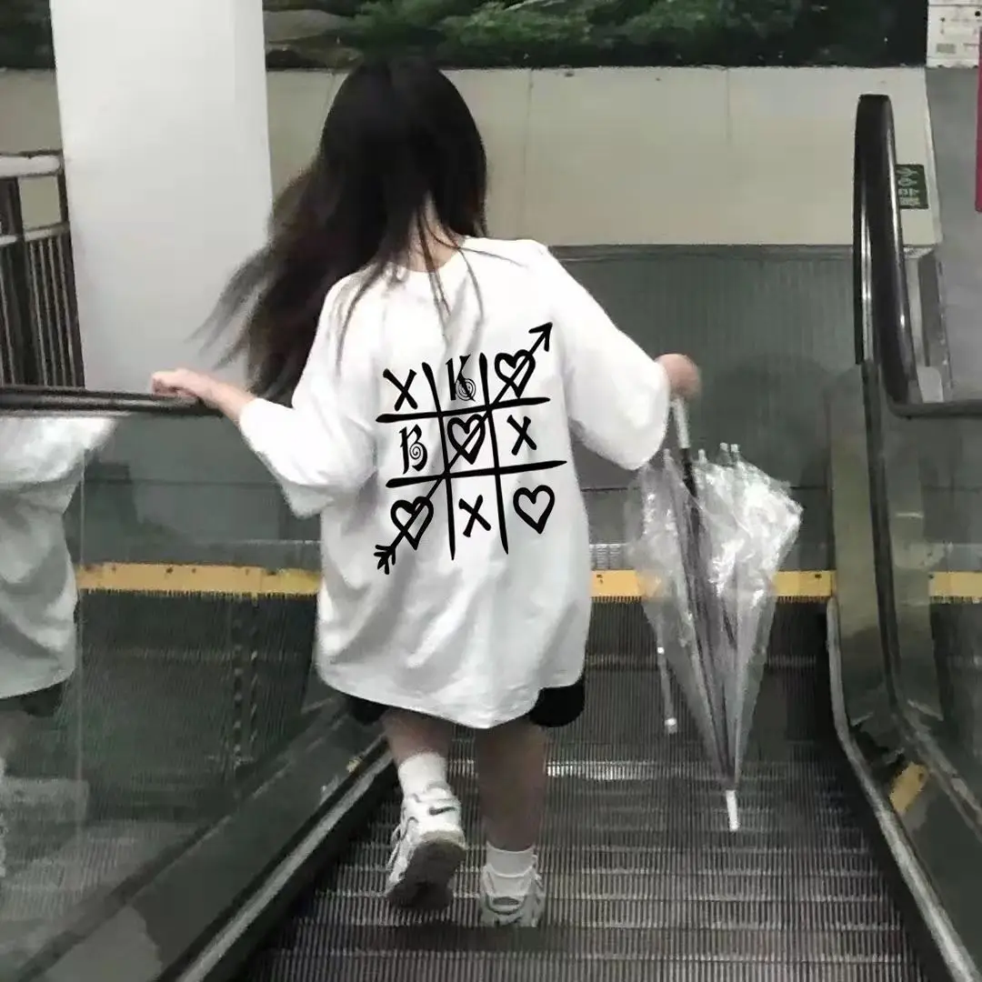 Korean style pure cotton nine square grid love cross top T-shirt new trendy brand niche design printed loose casual top T-shirt
Korean style pure cotton nine square grid love cross top T-shirt new trendy brand niche design printed loose casual top T-shirt
