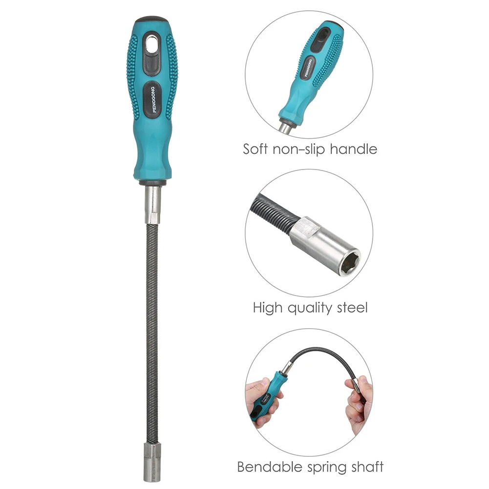 Electric Drill Screwdriver Bit Snake Flexible Hose Cardan Shaft Connection Soft Metal Extension Socket Adapter Tool 31x3cm
Electric Drill Screwdriver Bit Snake Flexible Hose Cardan Shaft Connection Soft Metal Extension Socket Adapter Tool 31x3cm