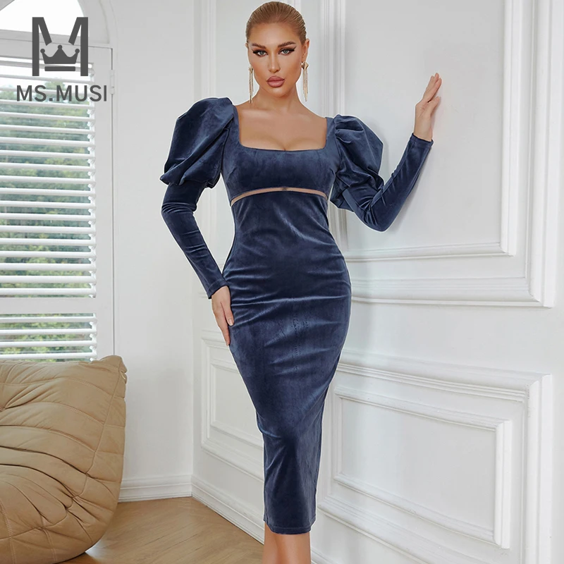 MSMUSI 2022 New Fashion Women Sexy Velvet Square Neck Mesh Lace Puff Long Sleeve Bodycon Party Club Event Midi Dress Vestidos
MSMUSI 2022 New Fashion Women Sexy Velvet Square Neck Mesh Lace Puff Long Sleeve Bodycon Party Club Event Midi Dress Vestidos