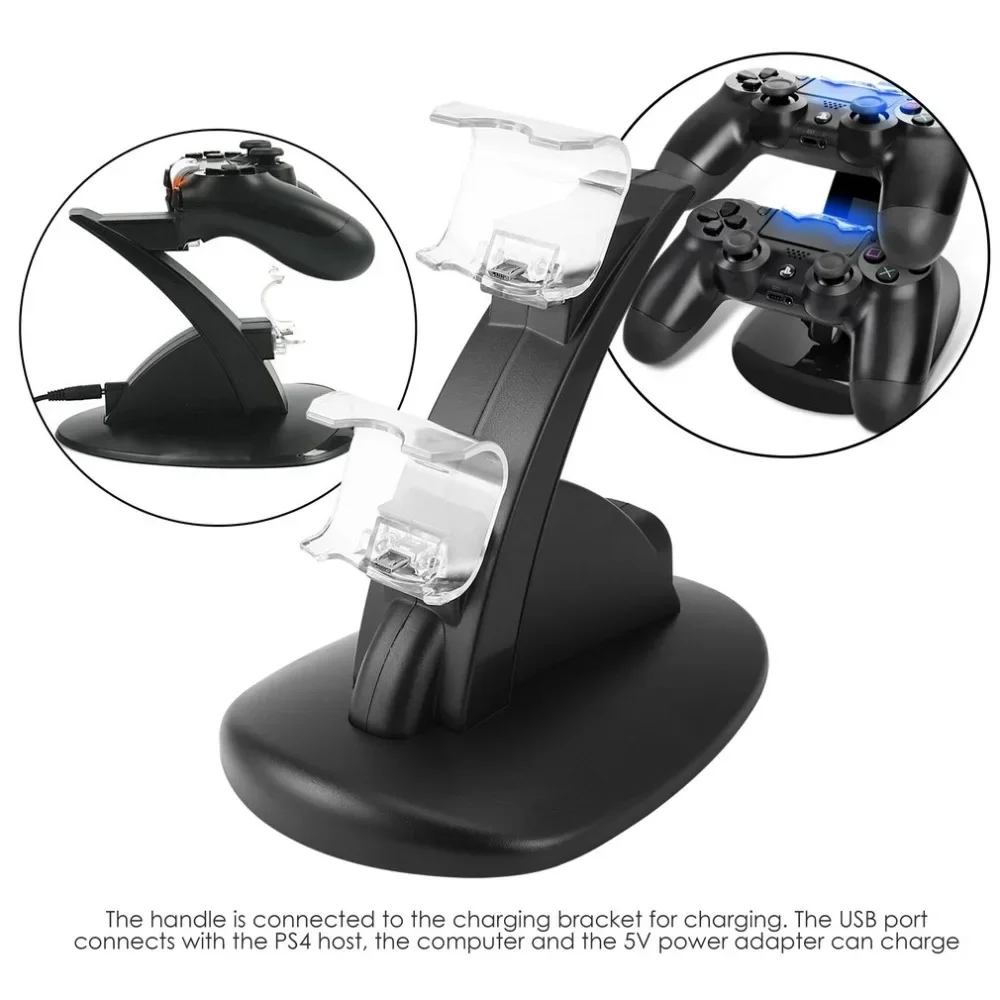 

Controller Charger Dock LED Dual USB PS4 Charging Stand Station For Sony Playstation 4 PS4 / PS4 Pro /PS4 Slim Black White