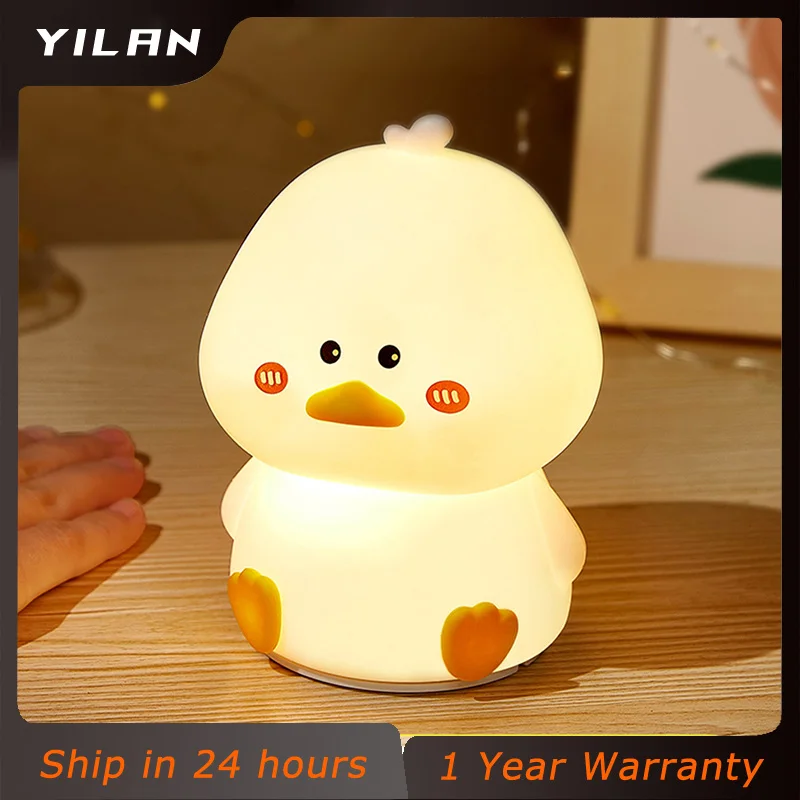 Silicone Cute Duck Led Night Light USB Rechargeable Nightlights Lamp Touch Switch Children Kid Bedroom Decoration Birthday Gift
Silicone Cute Duck Led Night Light USB Rechargeable Nightlights Lamp Touch Switch Children Kid Bedroom Decoration Birthday Gift