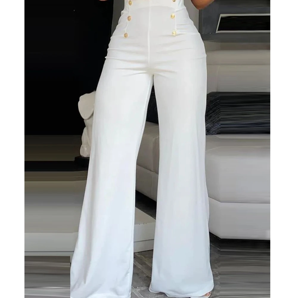 Wepbel Solid Color Bodycon Pants Women Double-Breasted Commuter Wide-Leg Pants Trousers High Waist Wide Leg Bootcut Pants
Wepbel Solid Color Bodycon Pants Women Double-Breasted Commuter Wide-Leg Pants Trousers High Waist Wide Leg Bootcut Pants