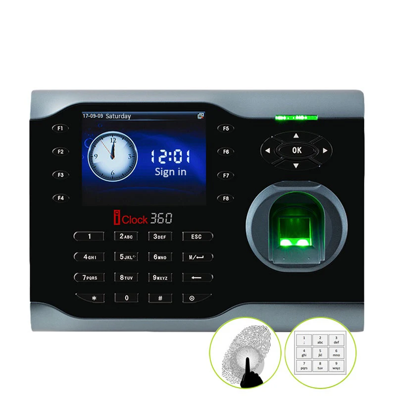 

iclock360 Linux USB TCP/IP RFID Card Fingerprint Recognition Time Attendance Machine Time Clcok Time Recorder System