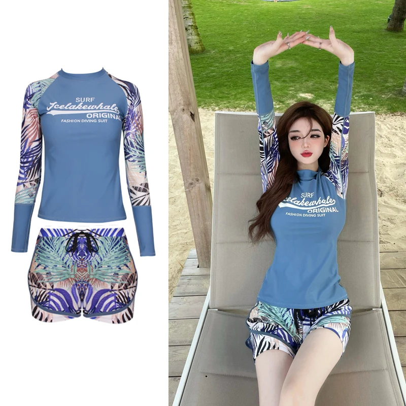 Wisuwore Split Conservative Long Sleeved Chest Pad Sun Protection Slimming Look Two Pair of Boxer Shorts Sports Beach Swimsuits
Wisuwore Split Conservative Long Sleeved Chest Pad Sun Protection Slimming Look Two Pair of Boxer Shorts Sports Beach Swimsuits