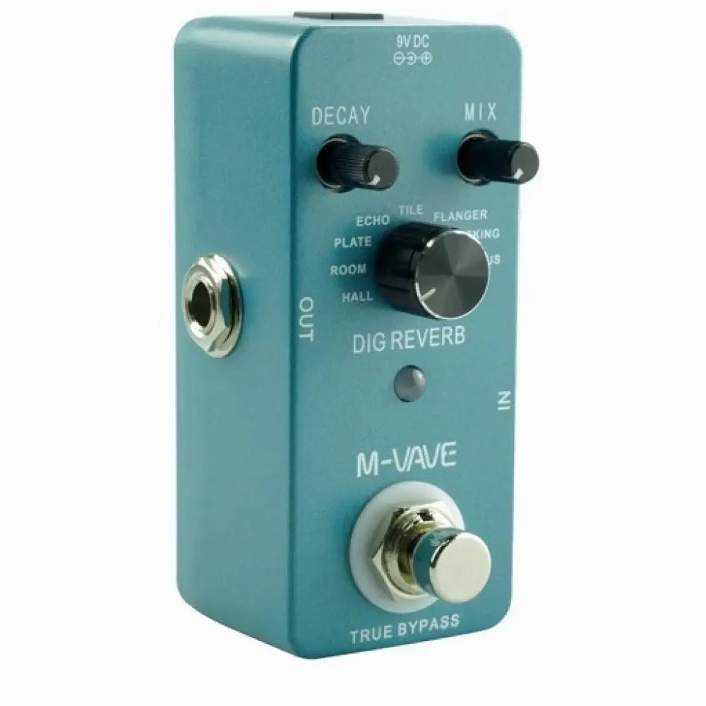 

M-VAVE DIG REVERB Guitar Effect Pedal 9 Reverb Types Full Metal Shell for Guitar Full Metal Shell True Bypass Accessories