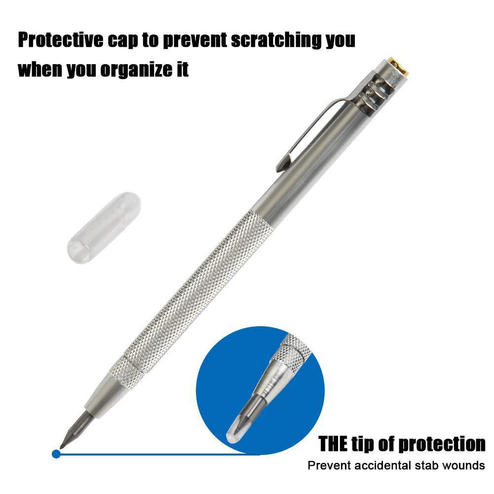Tungsten Carbide Tip Scriber With Aluminium Pen Metal Wood Glass Tile Cutting Marker Pencil Metalworking Woodworking Hand Tools
Tungsten Carbide Tip Scriber With Aluminium Pen Metal Wood Glass Tile Cutting Marker Pencil Metalworking Woodworking Hand Tools