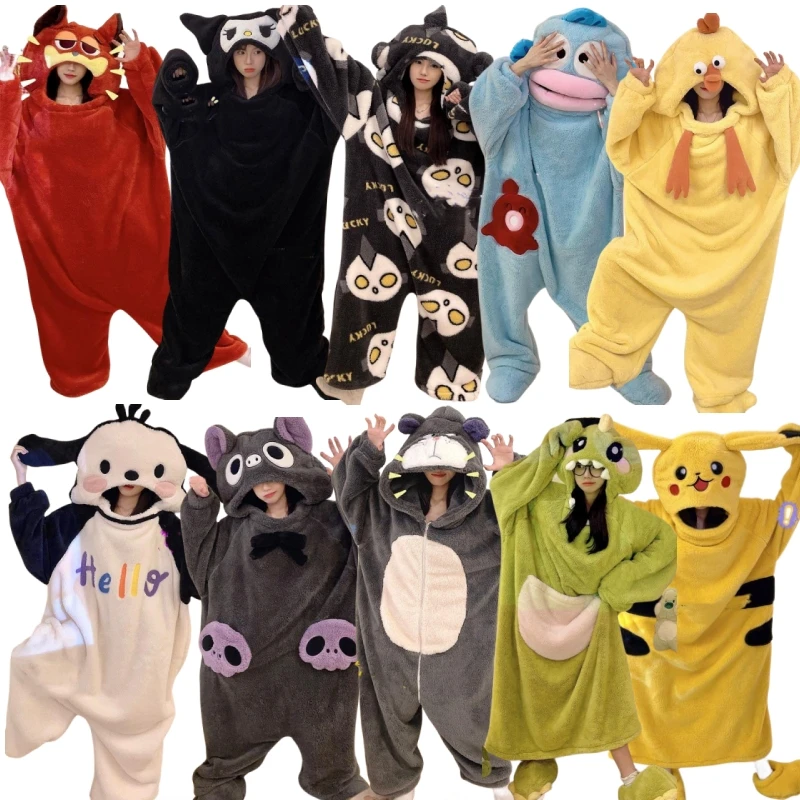 Couple Hooded Pijamas Cosplay Cartoon Sleepwear Thicken Soft Jumpsuits Home Wear Warm One-piece Funny Nightdress Quirky Homewear
Couple Hooded Pijamas Cosplay Cartoon Sleepwear Thicken Soft Jumpsuits Home Wear Warm One-piece Funny Nightdress Quirky Homewear