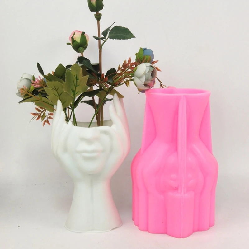 

Face Planter Silicone Mold Face Flower Pot Concrete Mold Maid Face Statue Planter Mold Flower Vase Epoxy Casting Mold