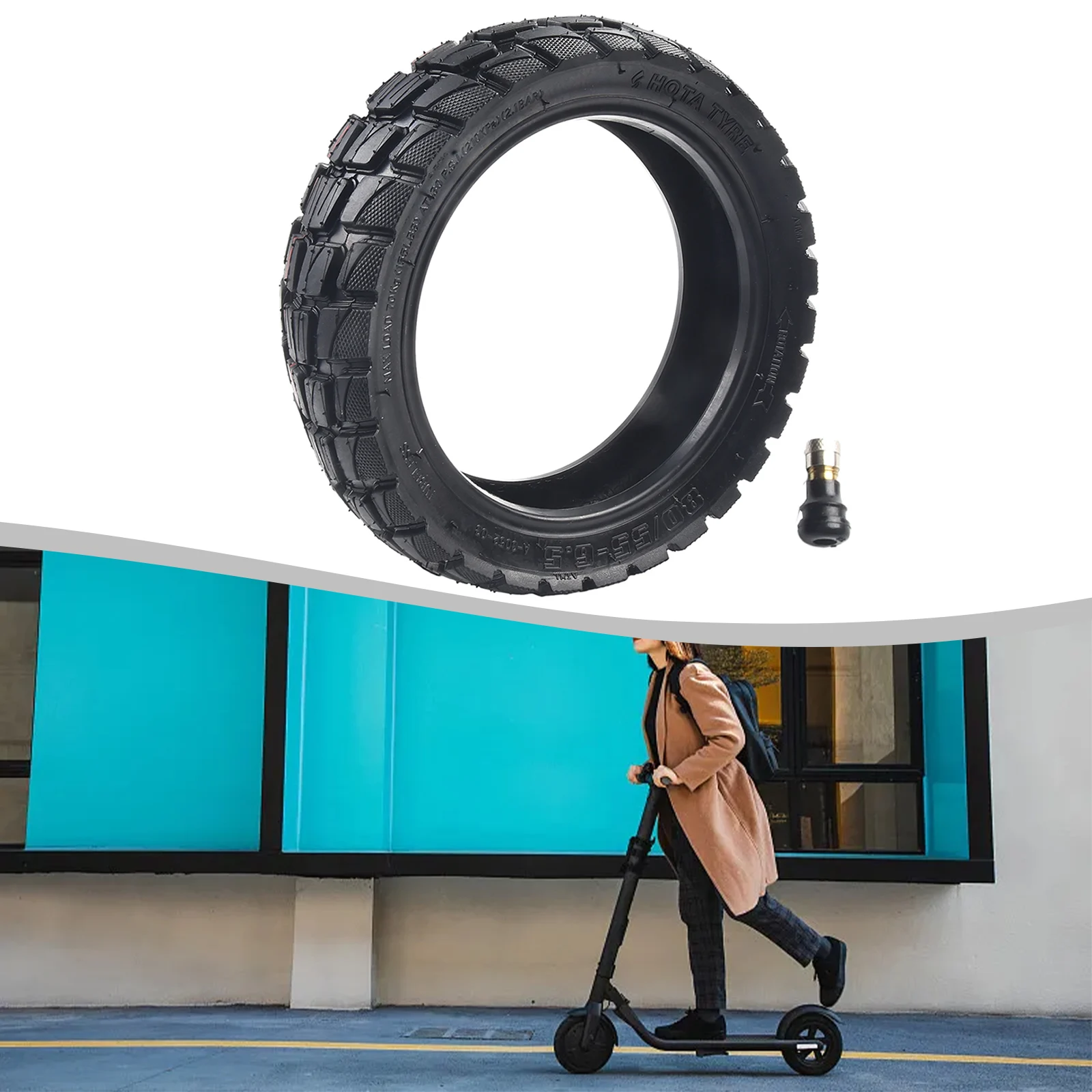 1PCS Black Rubber 10 Inch 80/55-6.5 Tubeless Off-road Tire With Nozzle For Electric Scooter About 710g High Quality
1PCS Black Rubber 10 Inch 80/55-6.5 Tubeless Off-road Tire With Nozzle For Electric Scooter About 710g High Quality