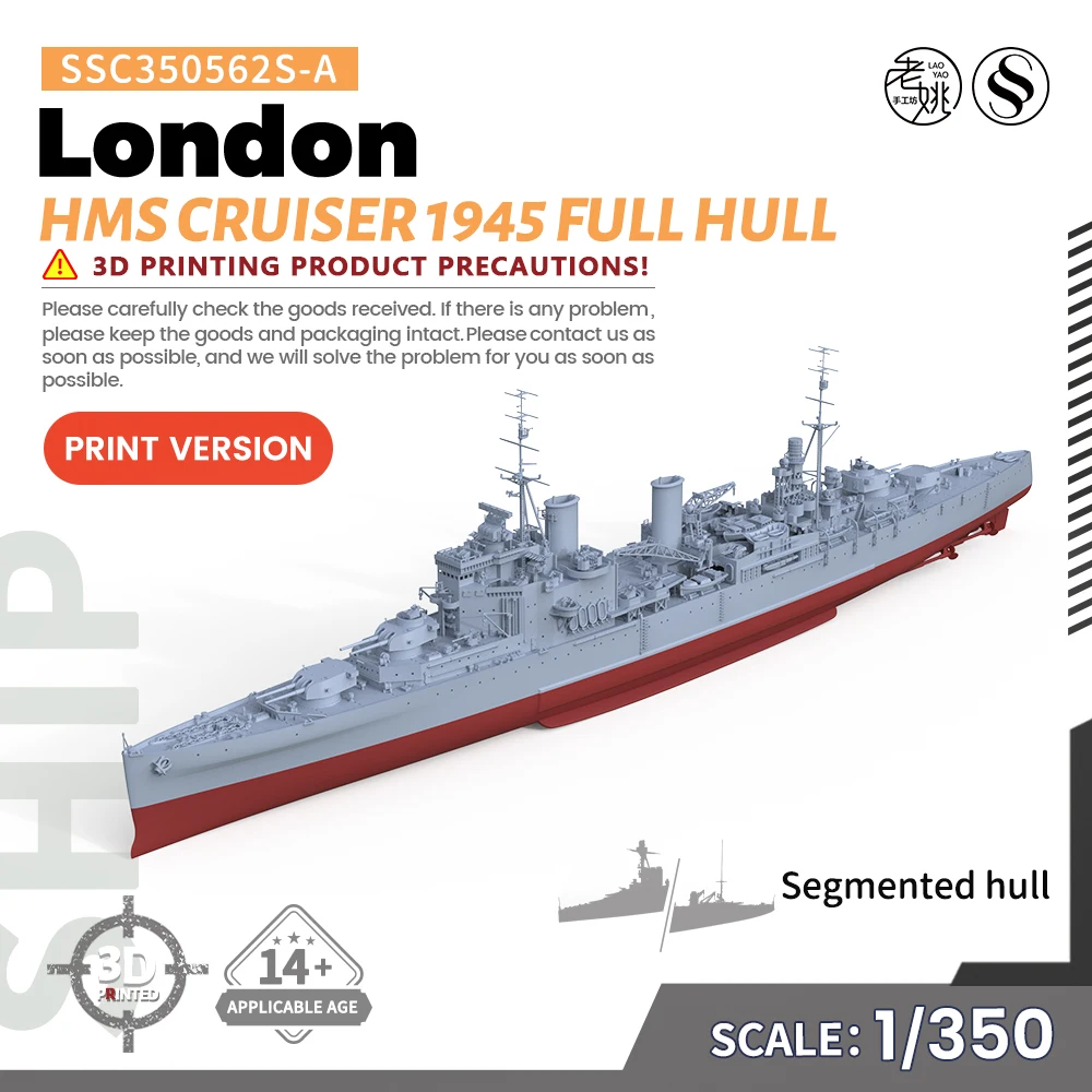 

SSMODEL SSC350562S-A 1/350 Military Model Kit HMS London Cruiser 1945 Full Hull