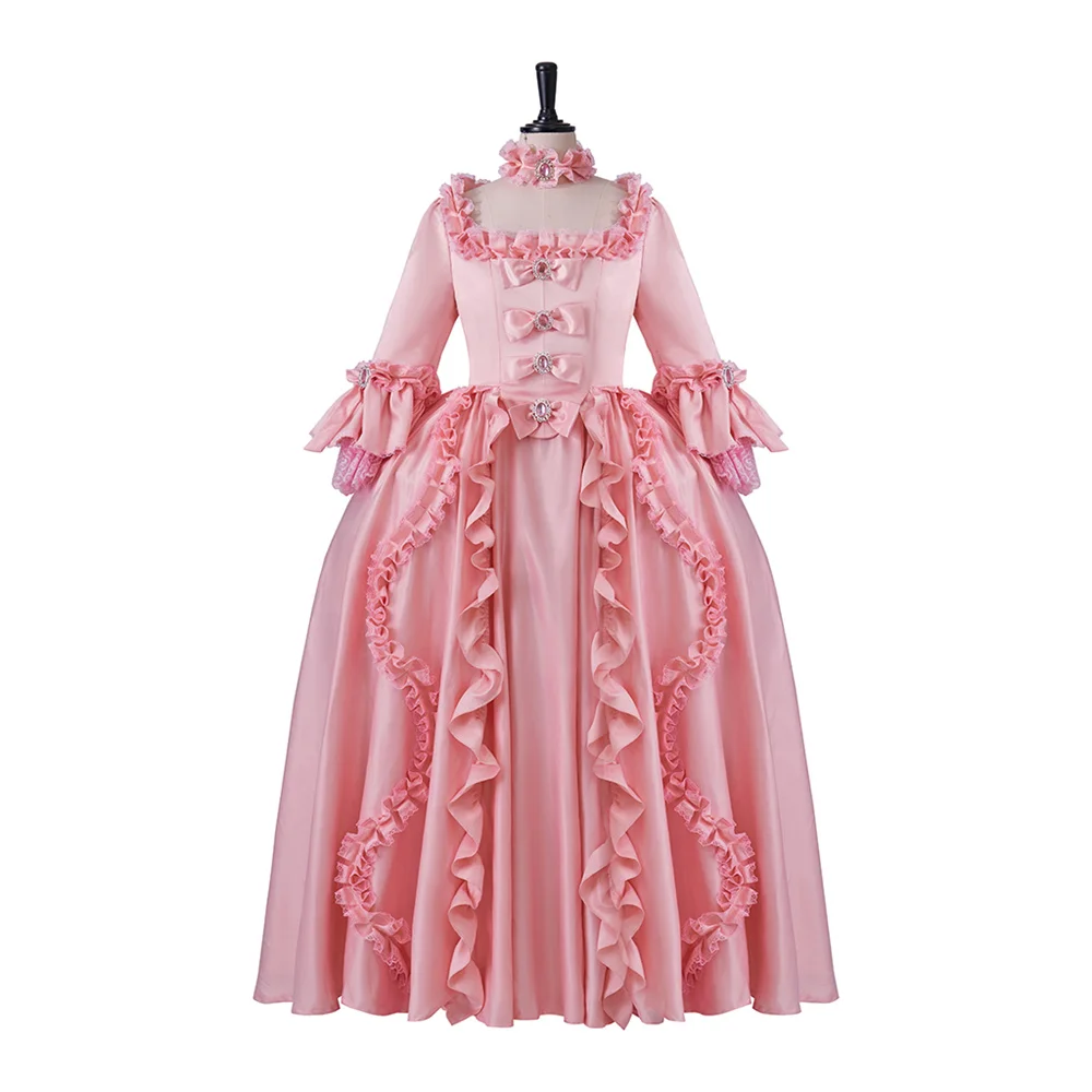 

18th Century Victorian Rococo Baroque Marie Antoinette Costume Medieval Court Princess Dress Royal Masquerade Pink Ball Gown