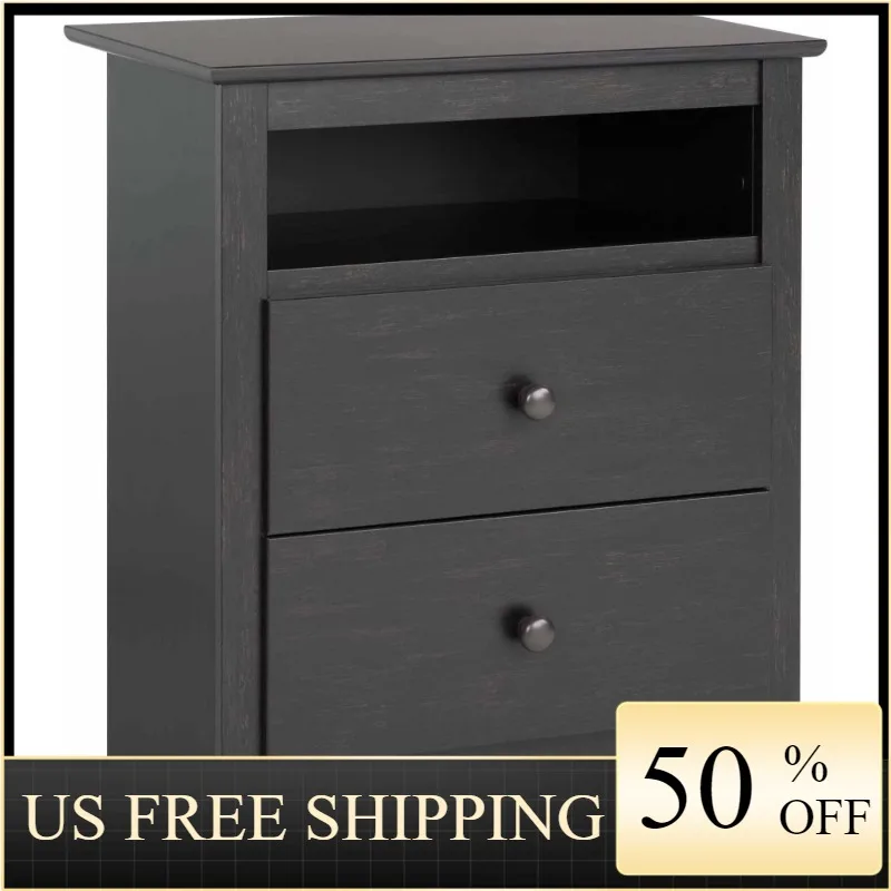 Prepac Sonoma 2 Drawer Tall Bedroom Nightstand with Open Shelf, Washed Black Black Nightstands
Prepac Sonoma 2 Drawer Tall Bedroom Nightstand with Open Shelf, Washed Black Black Nightstands