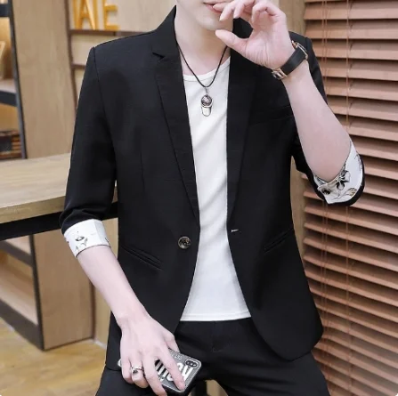 mens youth short sleeve casual Slim Fit printing blazer suit top spring jacket Single breasted coat jacket
mens youth short sleeve casual Slim Fit printing blazer suit top spring jacket Single breasted coat jacket