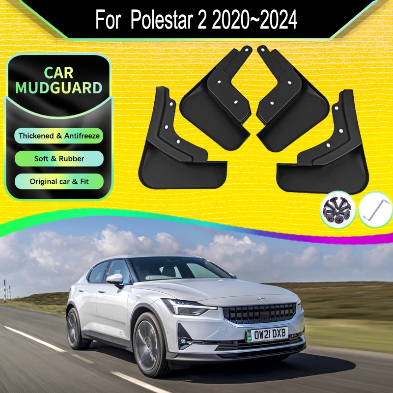 Автомобильные грязезащитные щитки для Polestar 2 2020 2021 2022 2023 2024, антифриз, брызговики, грязезащитные щитки, брызговики, передние и задние автомобильные аксессуары