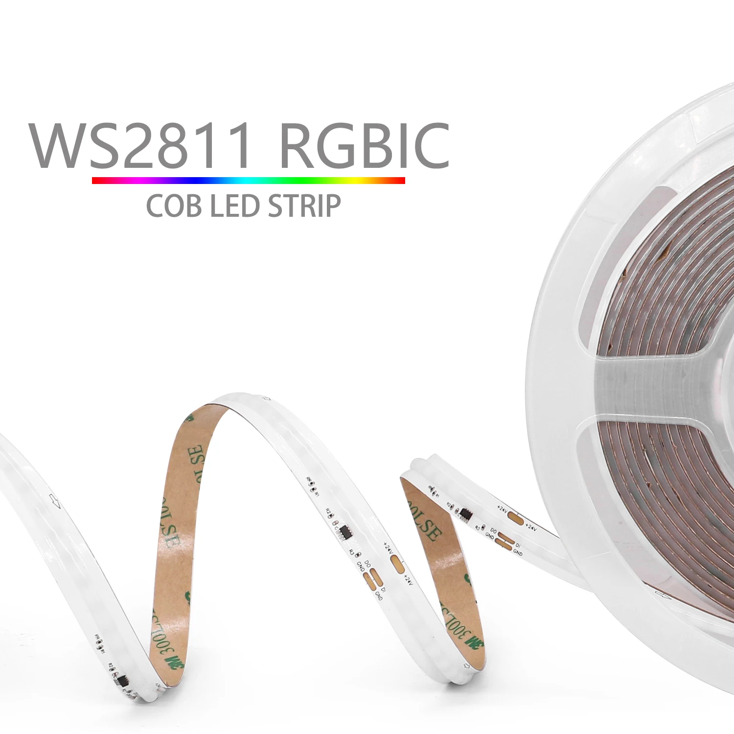 WS2811 FOB COB LED Light Strip Addressable RGBIC 480Leds/M 1 IC Control 48Leds Dream Color 10mm High Density Flexible RA90 DC24V
WS2811 FOB COB LED Light Strip Addressable RGBIC 480Leds/M 1 IC Control 48Leds Dream Color 10mm High Density Flexible RA90 DC24V